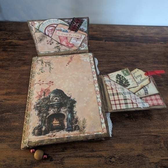 🌻Christmas Rustic Junk Journal-Handmade- Recycled Material-Snowman- Primitive - Picture 2 of 12